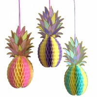 Meilun Art & Craft pineapple Honeycomb Paper Decorations set for birthday party decoration