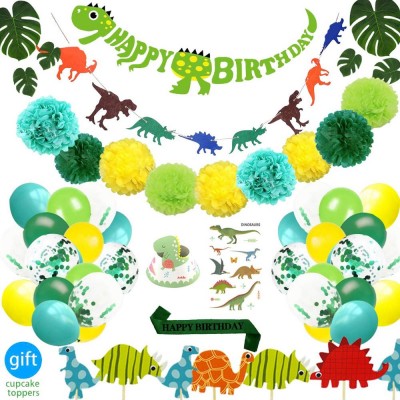 Meilun 69 Pack Dinosaur Party Decorations Set for Kids Birthday Party, Baby Shower, Bridal shower Decorations