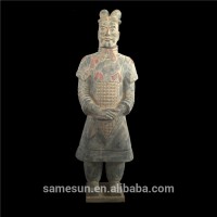 Meilun Qinshihuang Terracotta Warriors High Quality Clay Manufacturer Life Size Gray Cyan Statue Antique Decoration