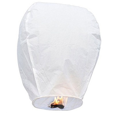 Meilun Art Crafts Chinese Wishing White Oval 17g flame retardant  Paper Balloons Flying Sky Lantern for festival celebration