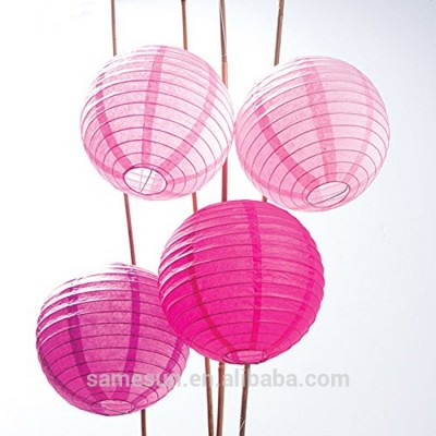 Meilun Art Crafts Pink Round Paper Wedding Lanterns