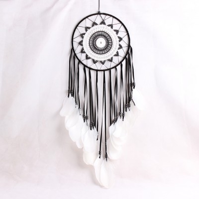 Wholesale Custom Dream Catchers Handmade Home Decor Indian Feather Pentagram DreamCatcher with LED Light for valentine gift