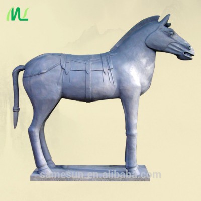 Meilun Art Crafts Large Ancient Terracotta Horse Silver White Life Size Sculpture Folk Art Garden Decoration Manufacturer Sales