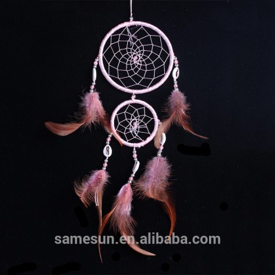 Meilun Art & Craft New design pink feather dream catcher