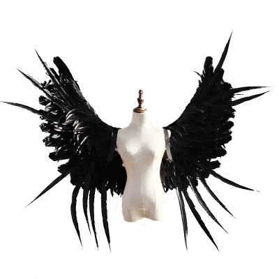 Meilun Art & Craft Cosplay prop black feather angel wings