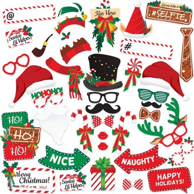 Amazon Hot Sale Meilun 38 Pcs Christmas Backdrop Decoration Set Christmas Party Photo Props Kit for Kids and Adults