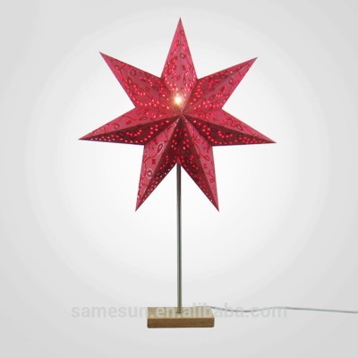 Red Paper Star Table Lamp For Lighting Decor