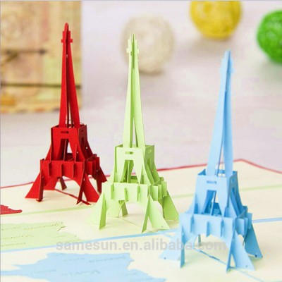 Meilun Art & Craft Handmade Creative Kirigami 3D Eiffel Tower greeting cards