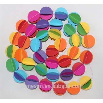 Meilun Art Crafts Rainbow 3D Paper Garland Circle Banner for Weddings Decoration