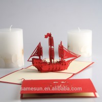 Meilun Art & Craft  Handmade 3D Paper Laser Cut Boat Postcards for Weddings Decoration