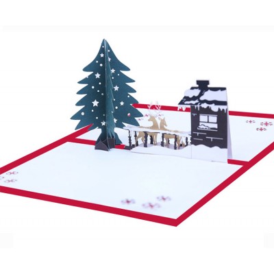 3d pop up card  christmas  invitation  card 3d  christmas card