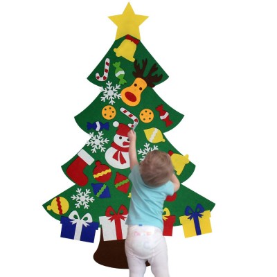 Meilun DIY Wall Door Hanging Ornaments Detachable Christmas Decorations Felt Christmas Tree for Kids